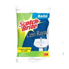 SCOTCH BRITE - Esponja 2 en 1 de Baño Cero Rayas Scotch Brite Empaque 2 Und