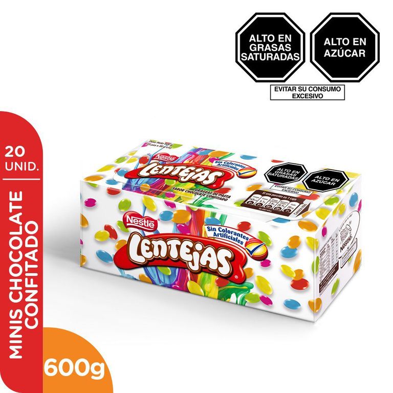 Chocolates Lentejas Confitados Display 20 Und