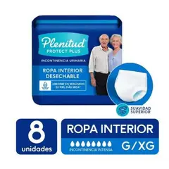 PLENITUD - Ropa Interior Desechable Protect Plus G/XG Empaque 8 Und