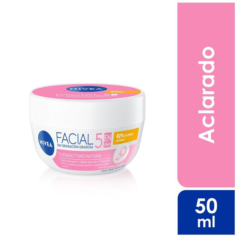 Crema Facial Nivea Cuidado Aclarado Natural Envase 50 mL