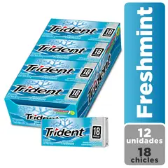 TRIDENT - Chicles Menta Fresca 12 Unidades