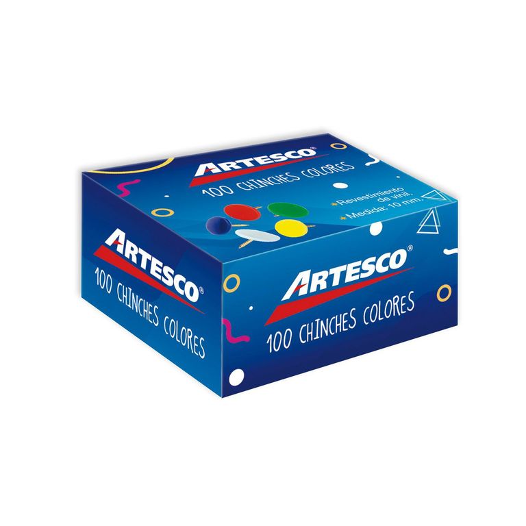 Chinches Artesco De Colores Caja 50 Und