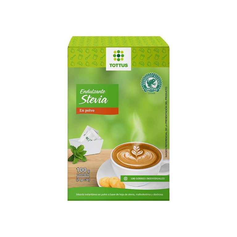 Endulzante Stevia Tottus en Polvo Caja 100 Sobres