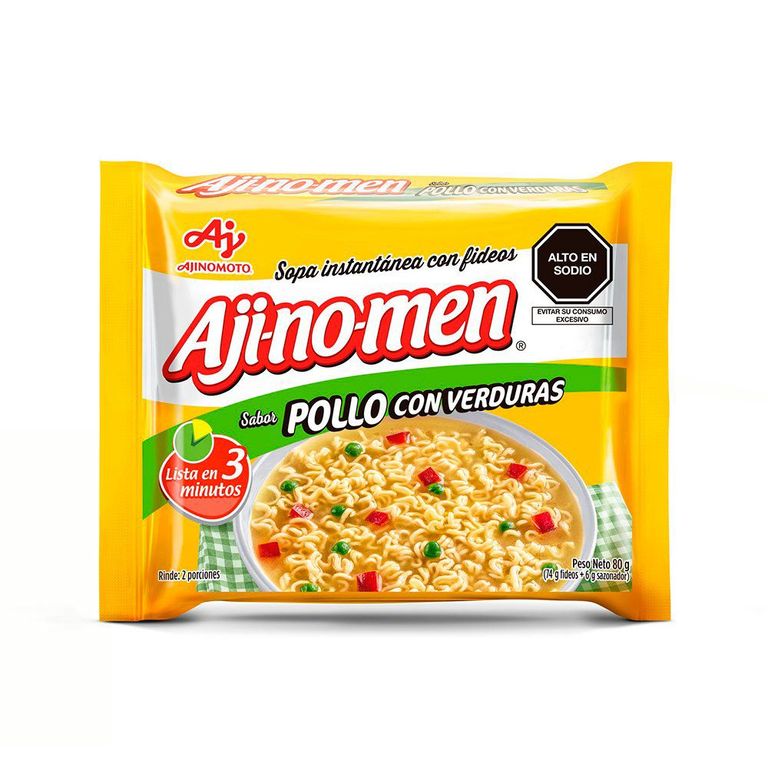 Sopa Instantánea Ajinomen Sabor Pollo Verduras Empaque 80 g