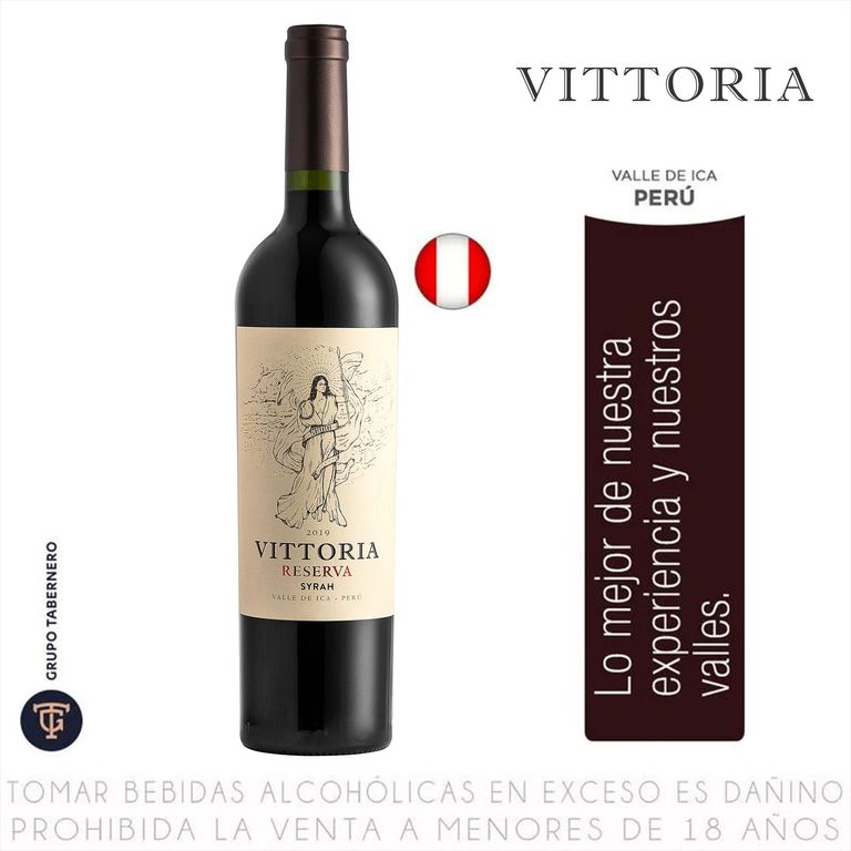 Vino Vittoria Syrah Reserva Botella 750 mL