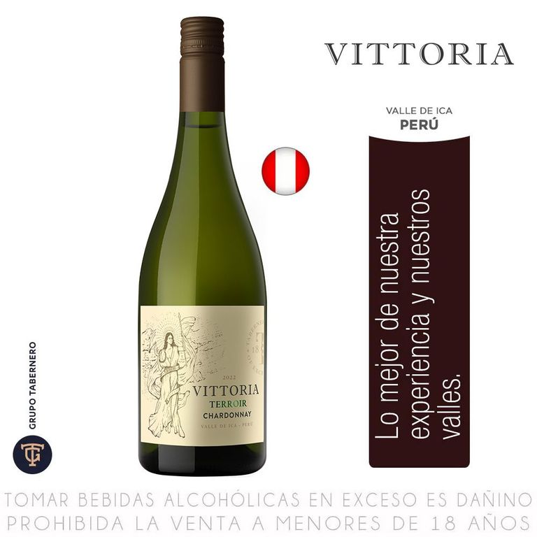 Vino Vittoria Chardonnay Terroir Botella 750 mL