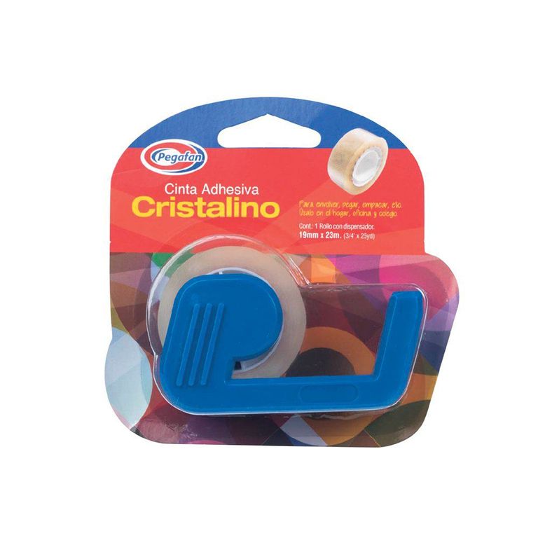 Cinta Adhesiva Pegafan Cristal Con Dispensador 3/4" x 25 Yd