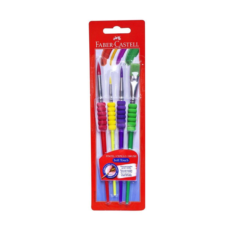 Set Pinceles Faber Castell Soft Touch Empaque 4 Und