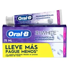 ORAL B - Pasta Dental 3D White Brilliant Fresh Pack 2 Cajas 75 mL