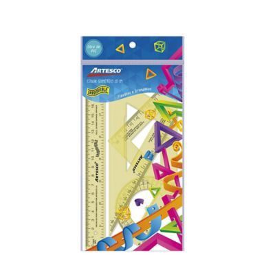Estuche Geométrico Artesco 20cm Irrompible Empaque 4 Und