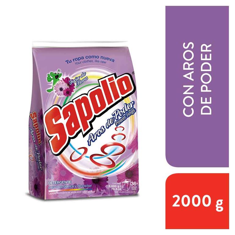 Detergente en Polvo Sapolio Floral Bolsa 2 Kg