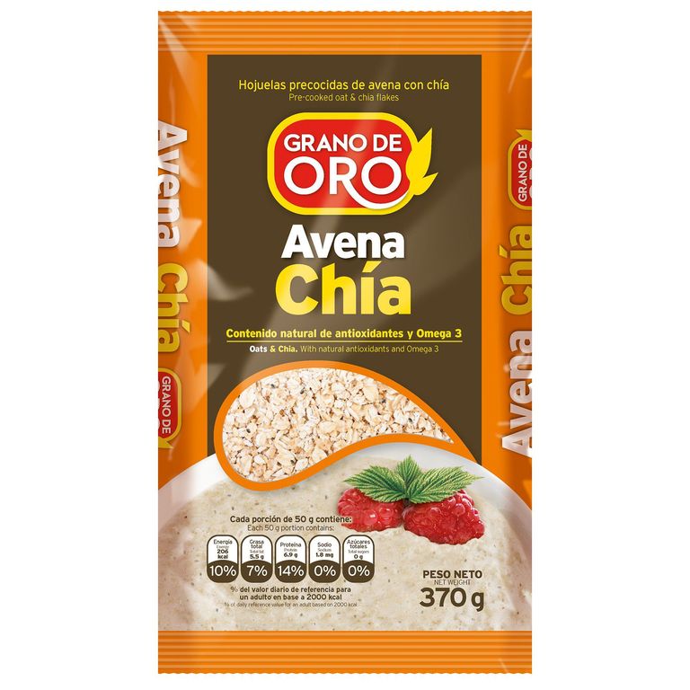 Avena con Chía Grano de Oro Bolsa 370 g