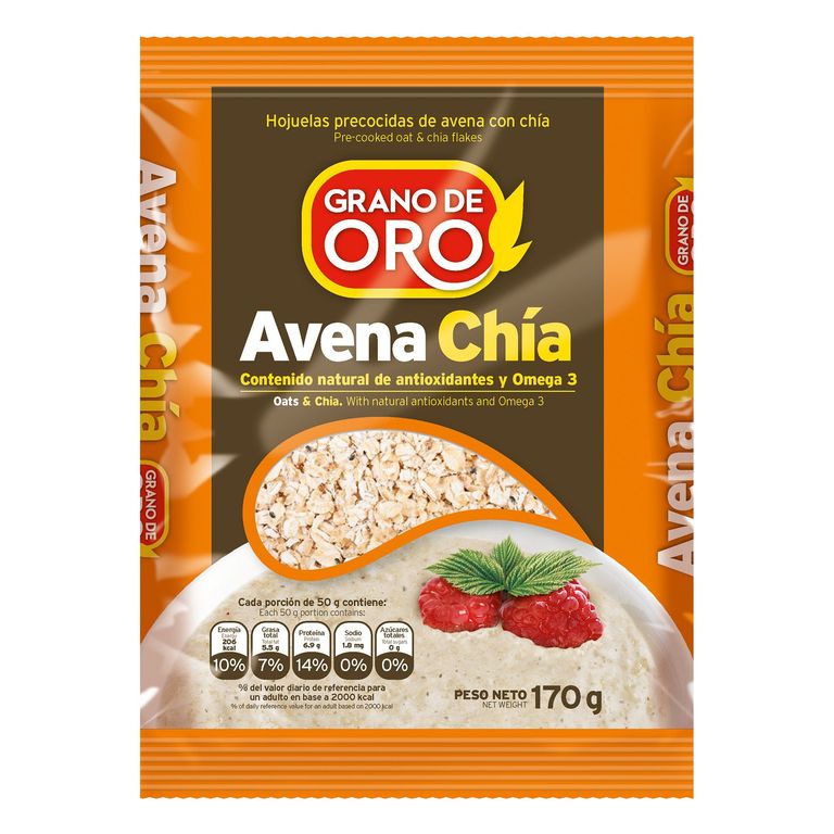 Avena con Chía Grano de Oro Bolsa 170 g