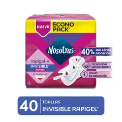 NOSOTRAS - Toallas Higiénicas Invisible Rapigel Empaque 40 Und