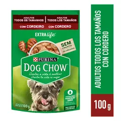 DOG CHOW - Alimento húmedo para perros Adultos todos los tamaños con Cordero 100gr