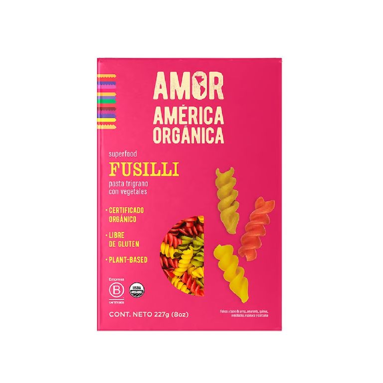 Fusilli Trigrano Orgánico América Bolsa 227 g