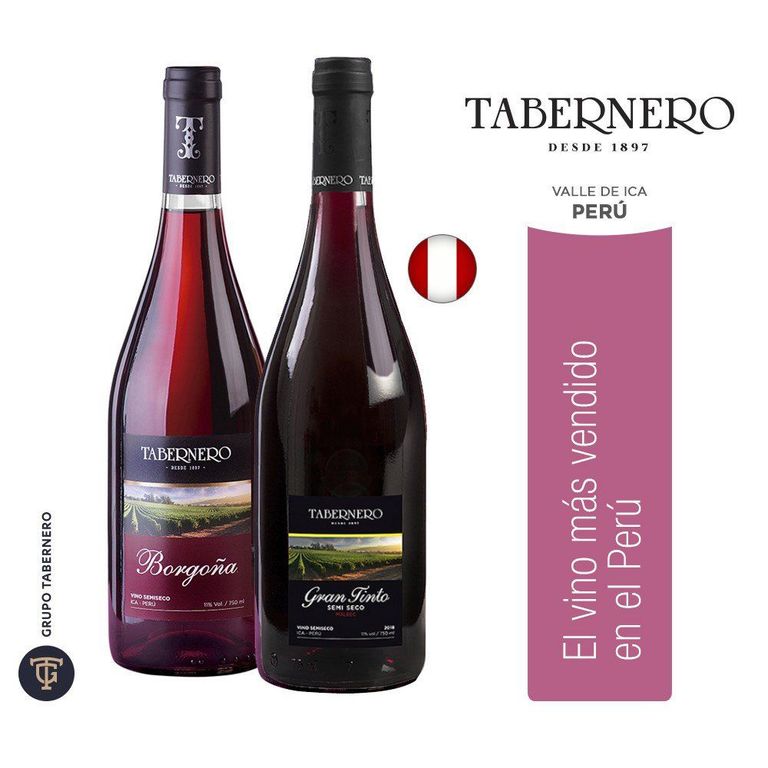 Vino Tabernero Borgoña 750 mL + Gran Tinto 750 mL