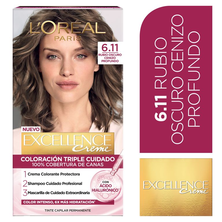 Tinte Excellence Tono 6.11 Rubio Oscuro Cenizo Profundo
