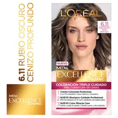 EXCELLENCE - Kit Tinte Capilar Tono 6.11 Rubio Oscuro Cenizo Profundo