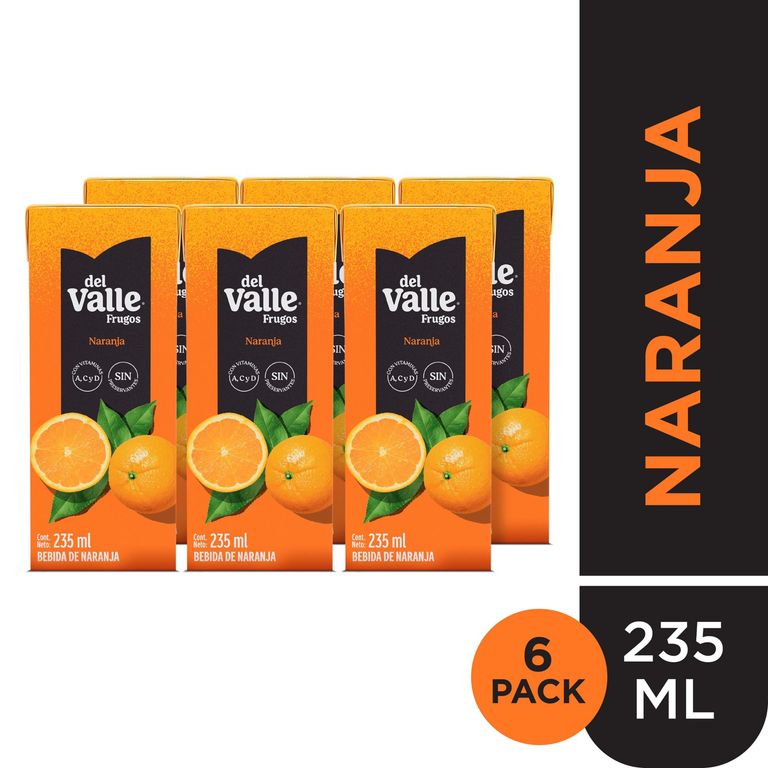 Bebida Frugos Naranja Sixpack Caja 235 mL