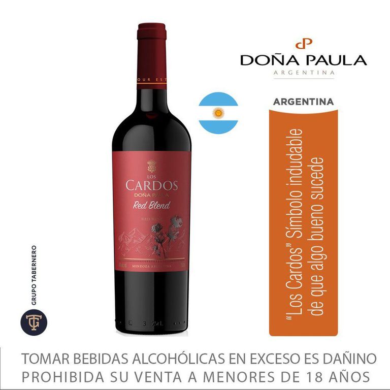 Vino Tinto Doña Paula Red Blend Los Cardos Botella 750 mL