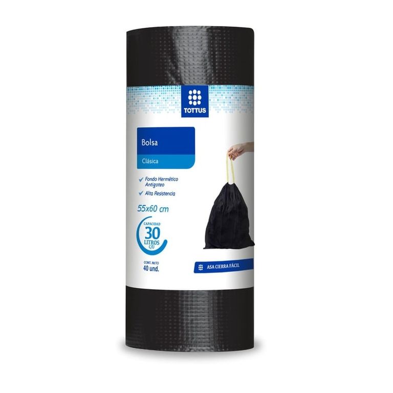 Bolsas de Basura Negras Tottus 30L Empaque 40 Und