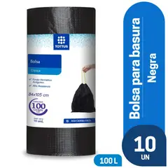 TOTTUS - Bolsa Basura 100 L Rollo 10 Und