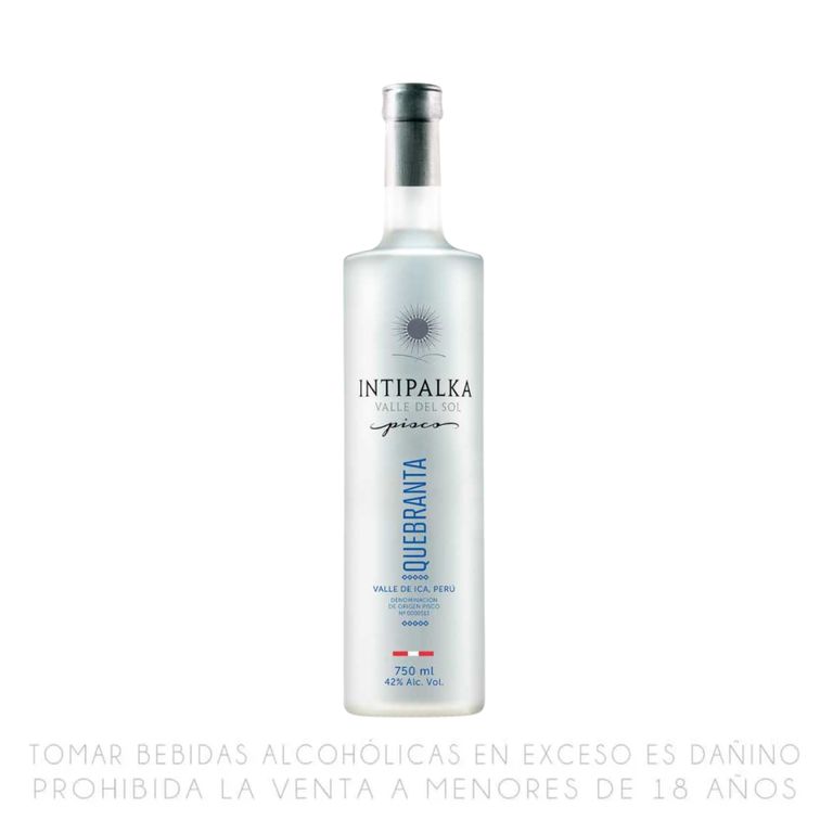Pisco Puro Quebranta Intipalka Botella 750 mL