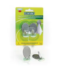 ZENDER - Gancho Adhesivo Reusable Acero Inox X2Un