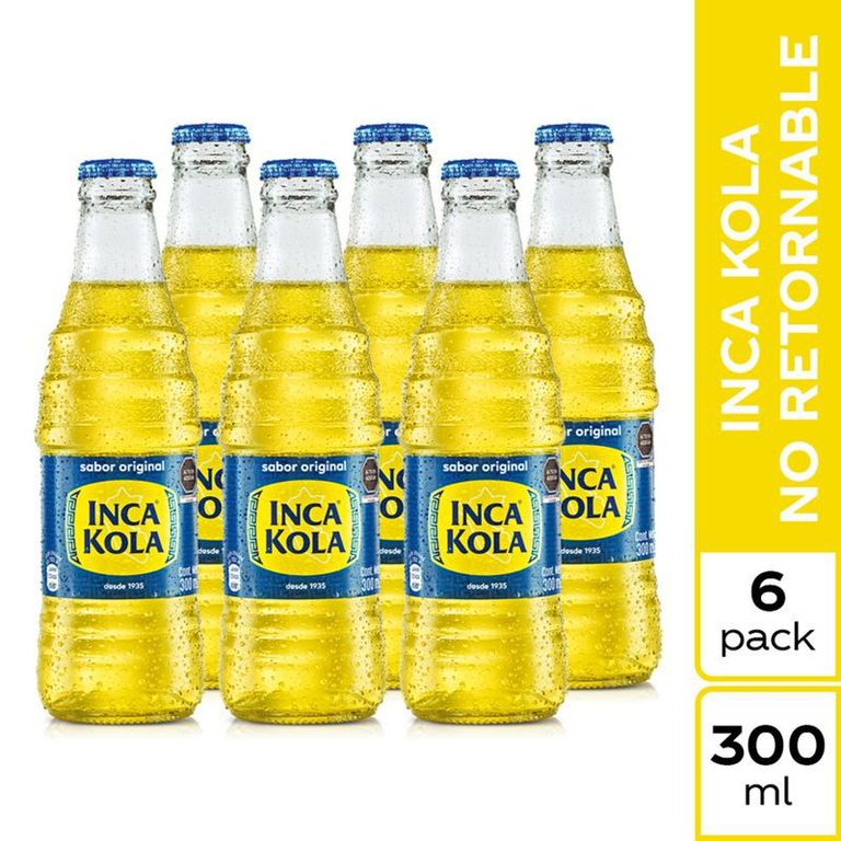 Gaseosa Inca Kola Vidrio Sixpack Botella 300 mL