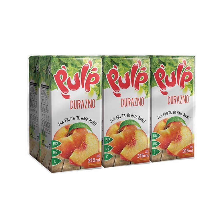 Bebida Pulp Durazno Sixpack Caja 315 mL