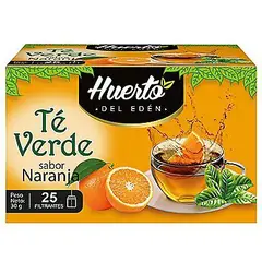 HUERTO DEL EDEN - Infusión Huerto del Eden Té Verde Naranja Caja 25 Sobres