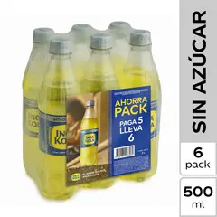 INCA KOLA - Gaseosa Inca Kola Sin Azúcar Sixpack Botella 500 mL