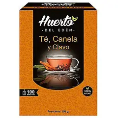 HUERTO DEL EDEN - Infusión de Té Canela y Clavo 100 Filtrantes