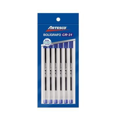 Lapiceros Artesco Cr31 Azul Empaque 6 Und