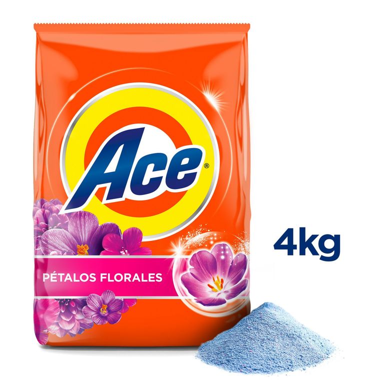 Detergente en Polvo Ace Floral Bolsa 4 Kg