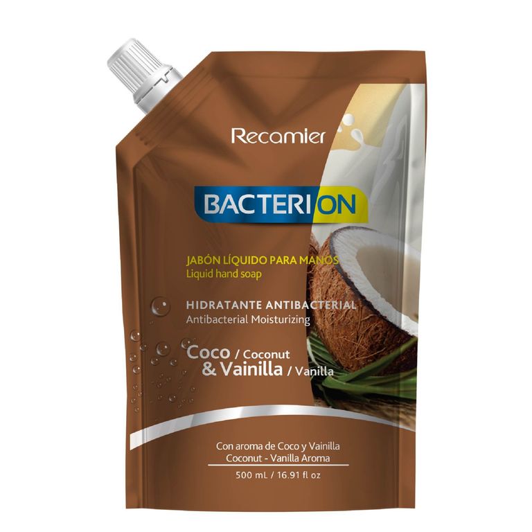 Jabón Líquido Bacterion Vainilla y Coco Doypack 500 mL