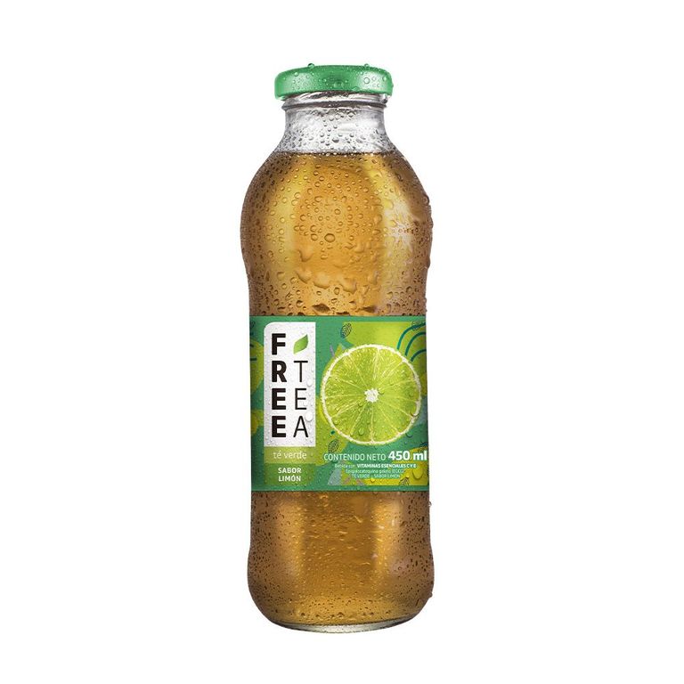 Bebida Té Verde Free Tea Limón Botella 450 mL