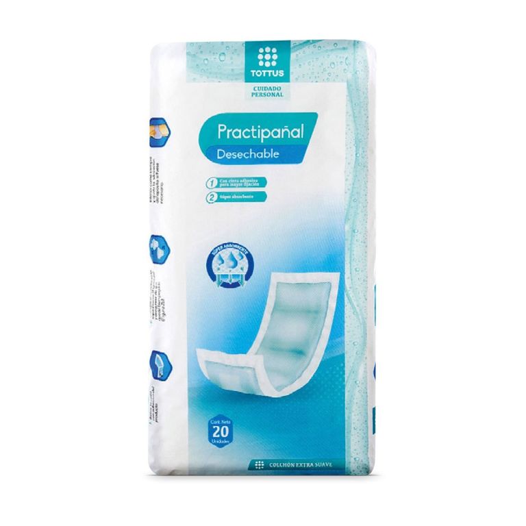 Practipañal Desechable Adulto Tottus Empaque 20 Und
