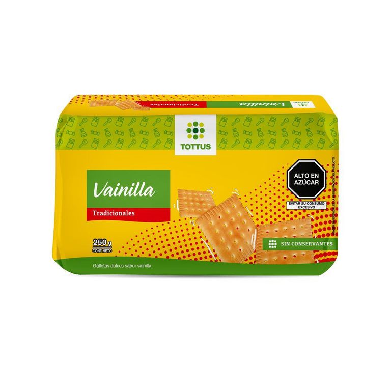 Galleta Tottus Sabor Vainilla Bolsa 250 g