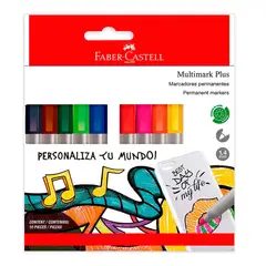 FABER CASTELL - MARCADOR MULTIMARK PLUS - TECNIPACK 10UN