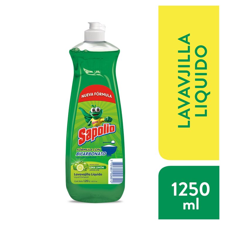 Lavavajilla Liquido Sapolio Lima Limón Botella 1250 mL