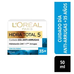 LOREAL PARIS - Crema Facial Cuidado Día Antiarrugas Hidra Total Envase 50 mL