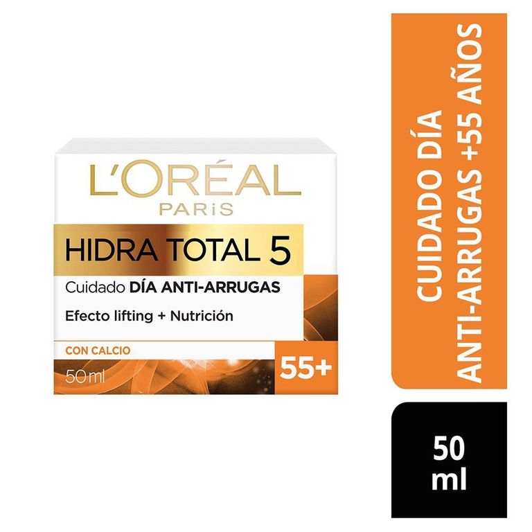 Crema Facial Loreal Hidra Total 5 Día Anti Arrugas Envase 50 mL