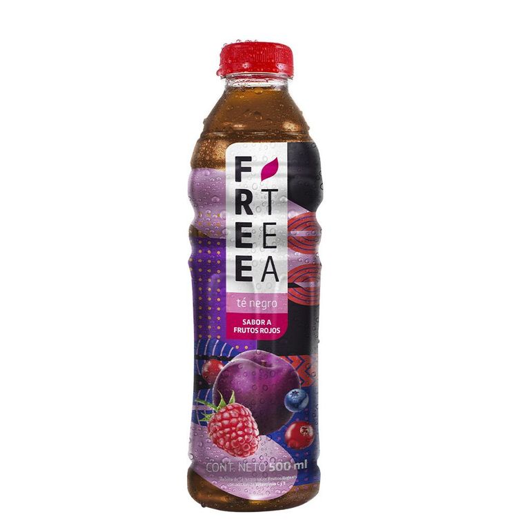 Bebida Té Negro Free Tea Frutos Rojos Botella 500 mL