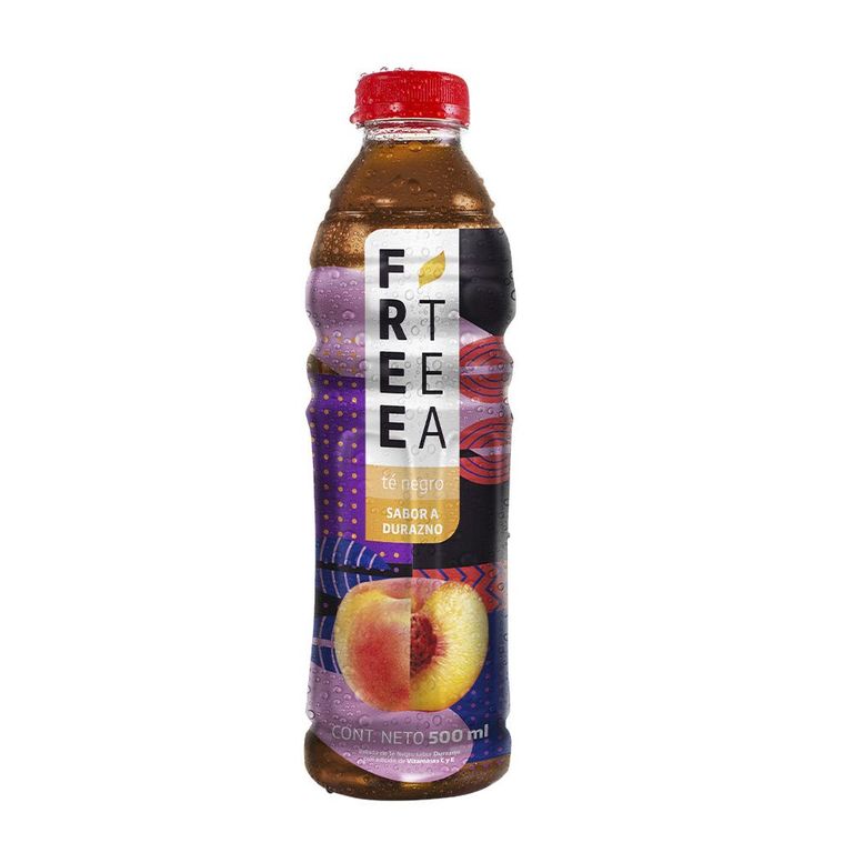Bebida Té Negro Free Tea Durazno Botella 500 mL