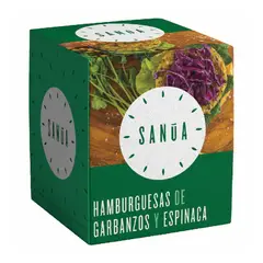 SANUA - Hamburguesa Garbanzos y Espinaca Caja 5 Und