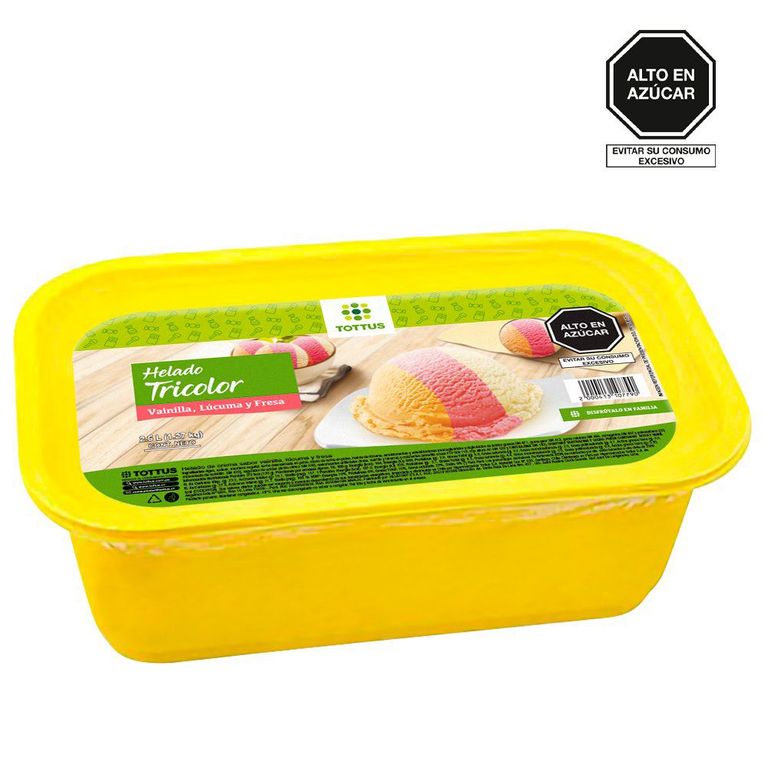 Helado Tricolor Tottus Pote 2.5 L