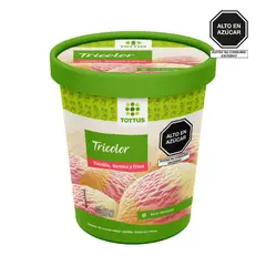TOTTUS - Helado de Crema Tricolor Tottus Pote 500 mL