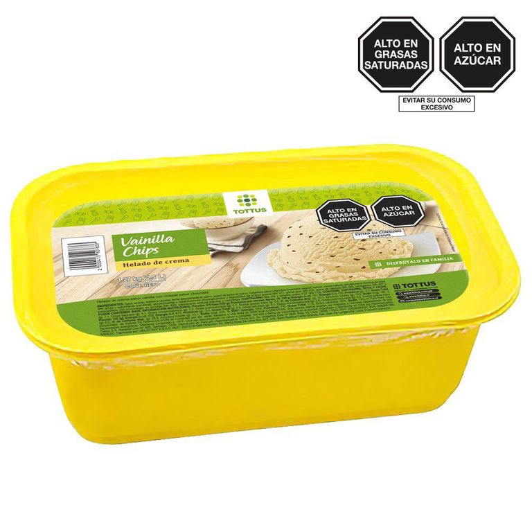 Helado de Crema Vainilla Chips Tottus Pote 2.5 L